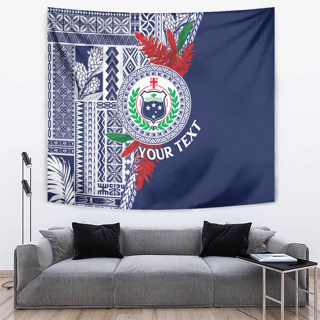 Samoa Rugby Personalized Tapestry Toa Samoa Myriad Siapo LT7 Blue - Polynesian Pride