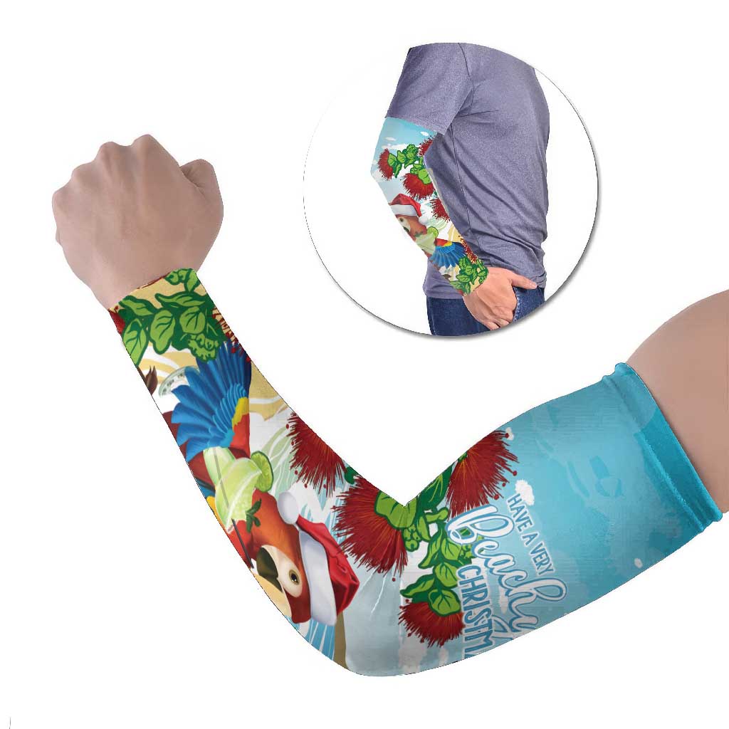 Have A Very Beach Christmas Arm Sleeves Parrot By Lehua Flower LT7 Set of 2 Art - Polynesian Pride