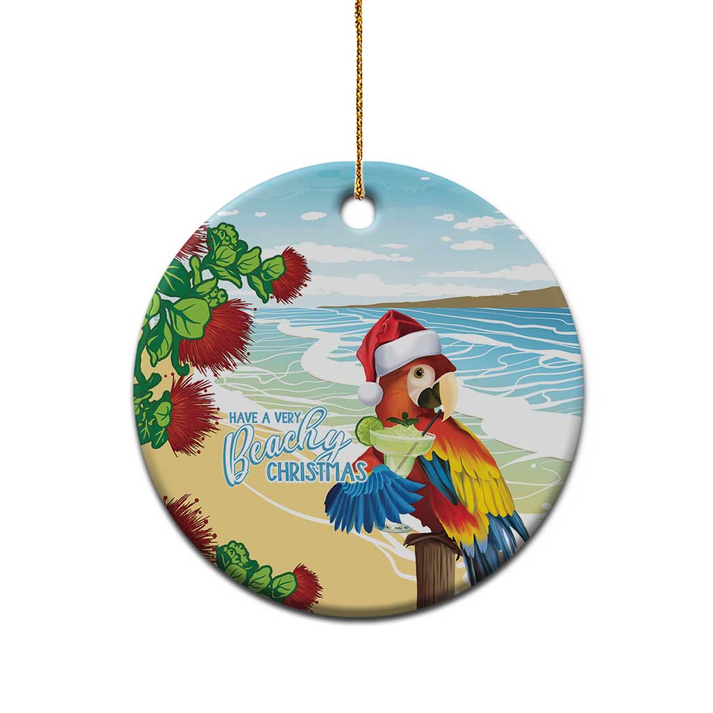 Have A Very Beach Christmas Ceramic Ornament Parrot By Lehua Flower LT7 - Polynesian Pride