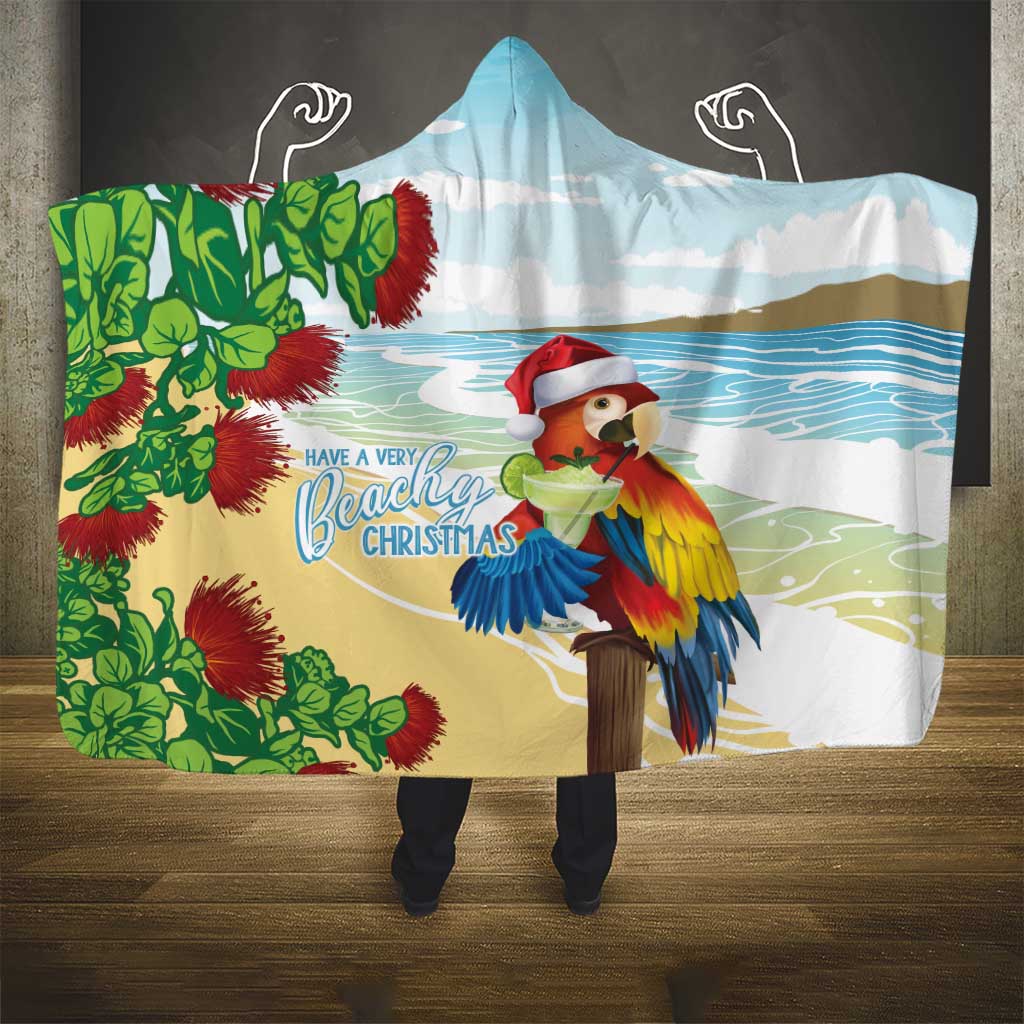 Have A Very Beach Christmas Hooded Blanket Parrot By Lehua Flower LT7 - Polynesian Pride