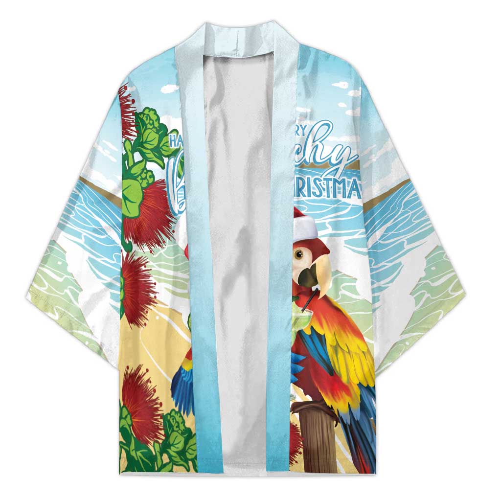Have A Very Beach Christmas Kimono Parrot By Lehua Flower LT7 Unisex Art - Polynesian Pride