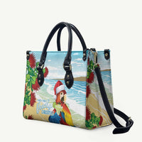 Have A Very Beach Christmas Leather Bag Parrot By Lehua Flower LT7 Art - Polynesian Pride