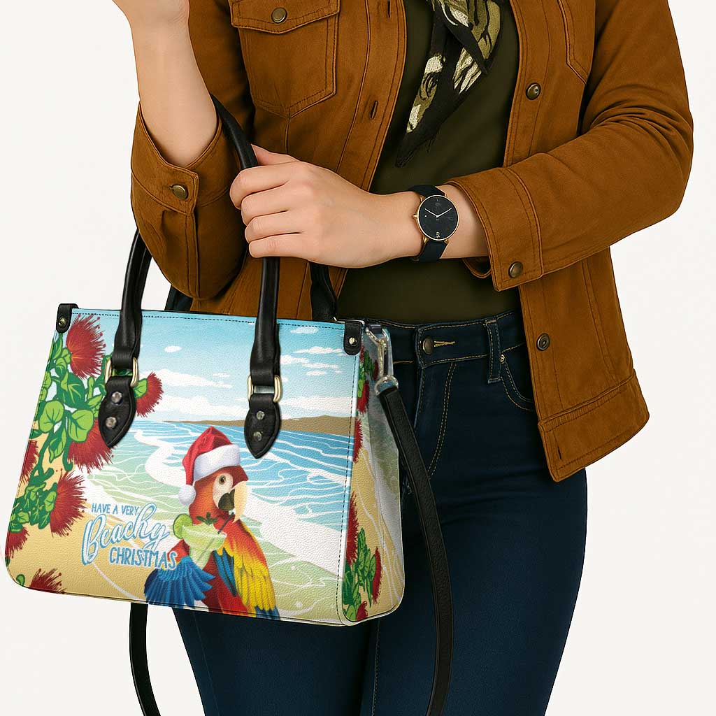 Have A Very Beach Christmas Leather Bag Parrot By Lehua Flower LT7 - Polynesian Pride