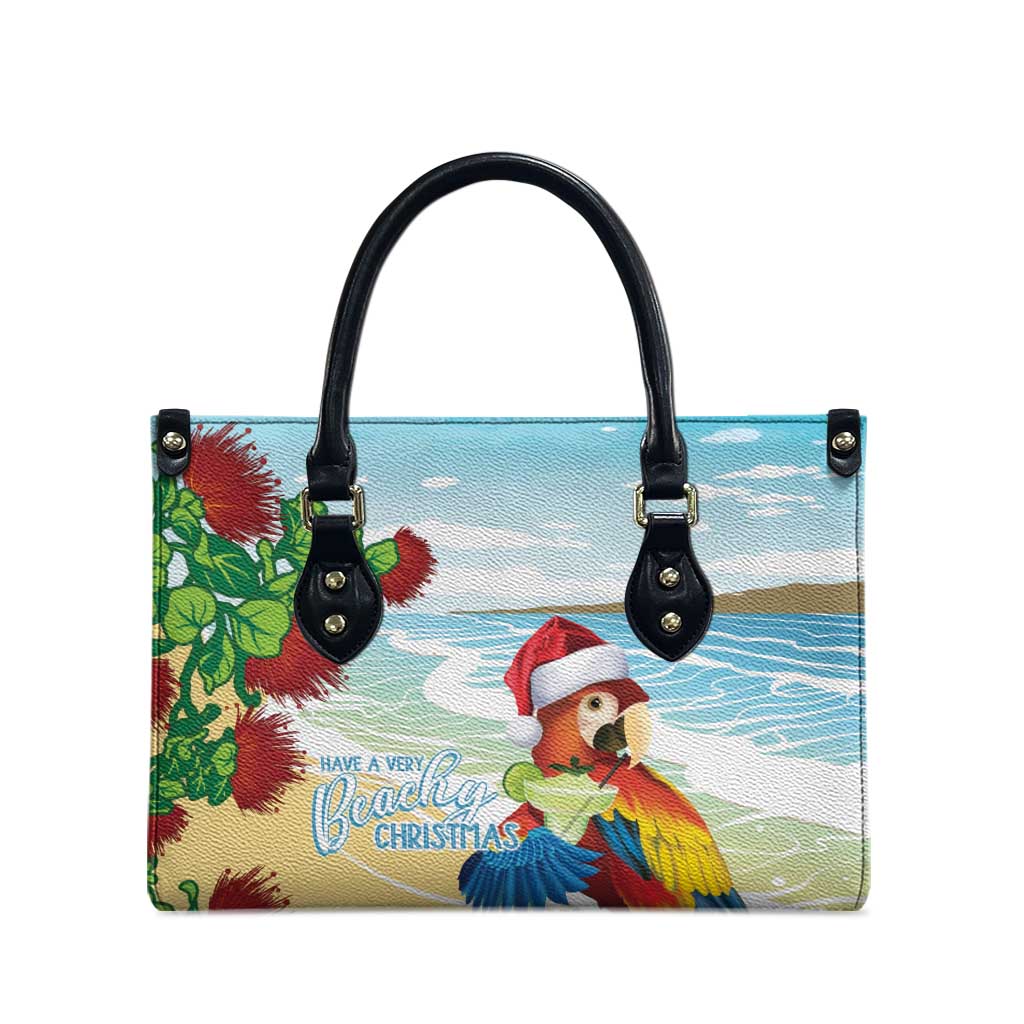 Have A Very Beach Christmas Leather Bag Parrot By Lehua Flower LT7 - Polynesian Pride