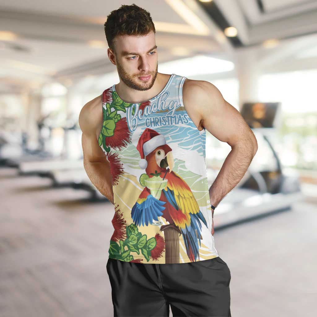 Have A Very Beach Christmas Men Tank Top Parrot By Lehua Flower LT7 Art - Polynesian Pride