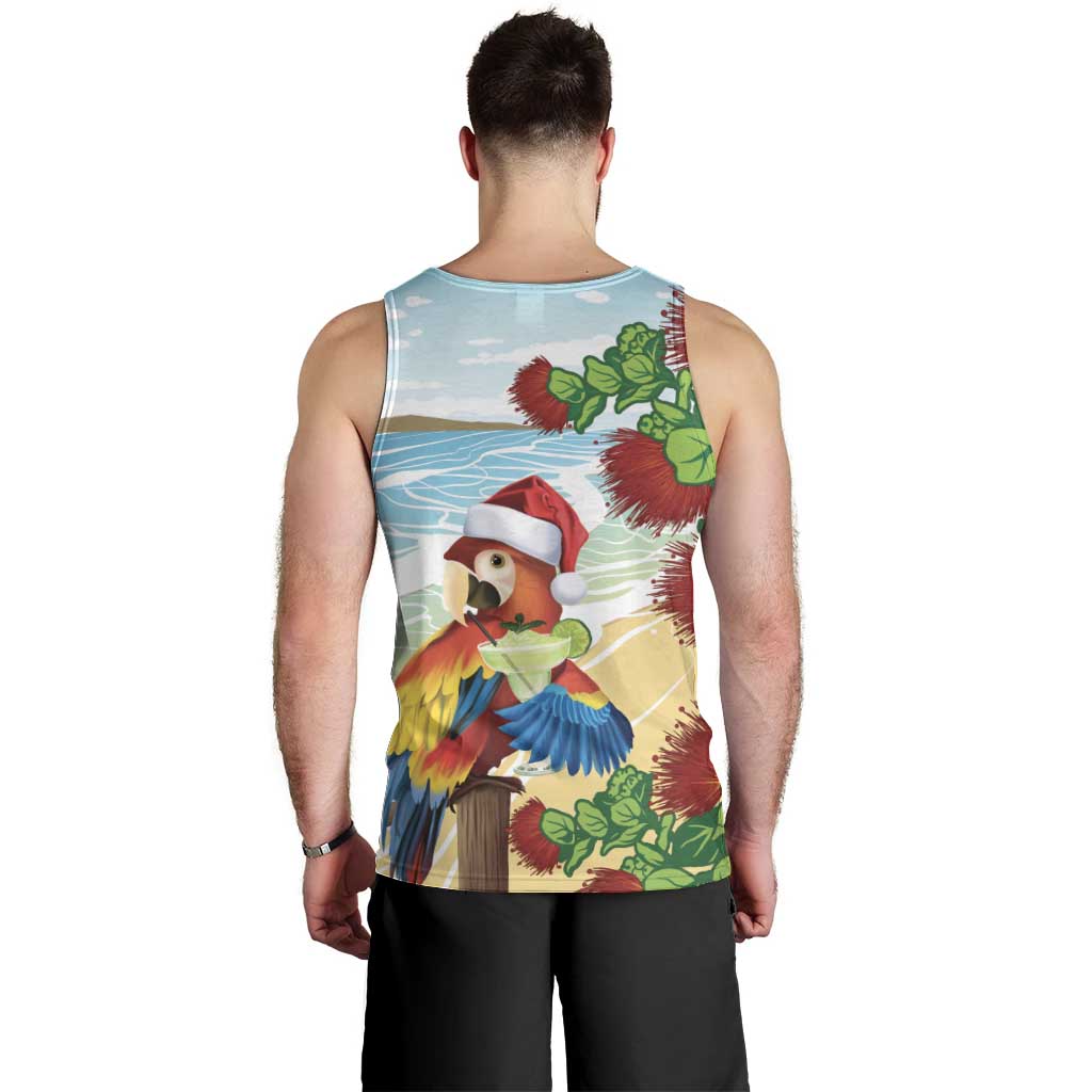 Have A Very Beach Christmas Men Tank Top Parrot By Lehua Flower LT7 - Polynesian Pride