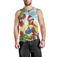 Have A Very Beach Christmas Men Tank Top Parrot By Lehua Flower LT7 - Polynesian Pride