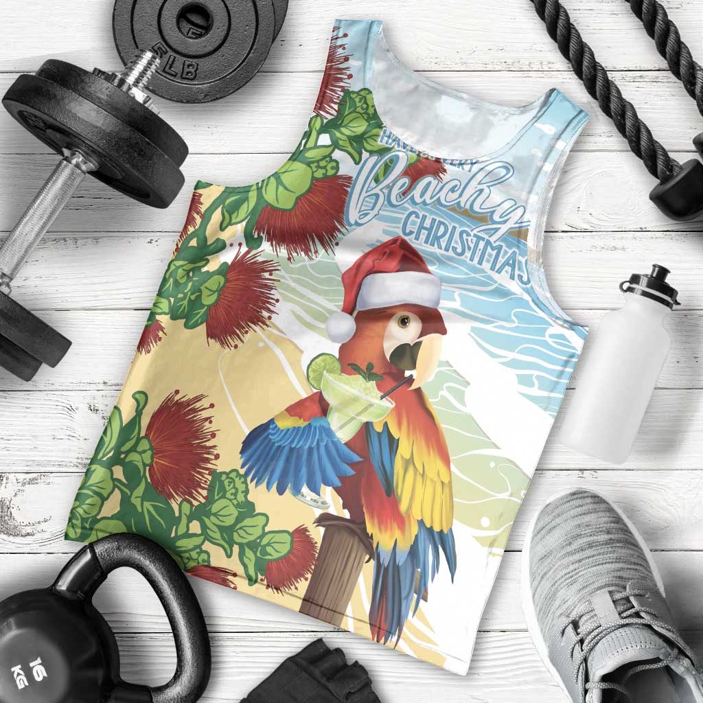 Have A Very Beach Christmas Men Tank Top Parrot By Lehua Flower LT7 - Polynesian Pride