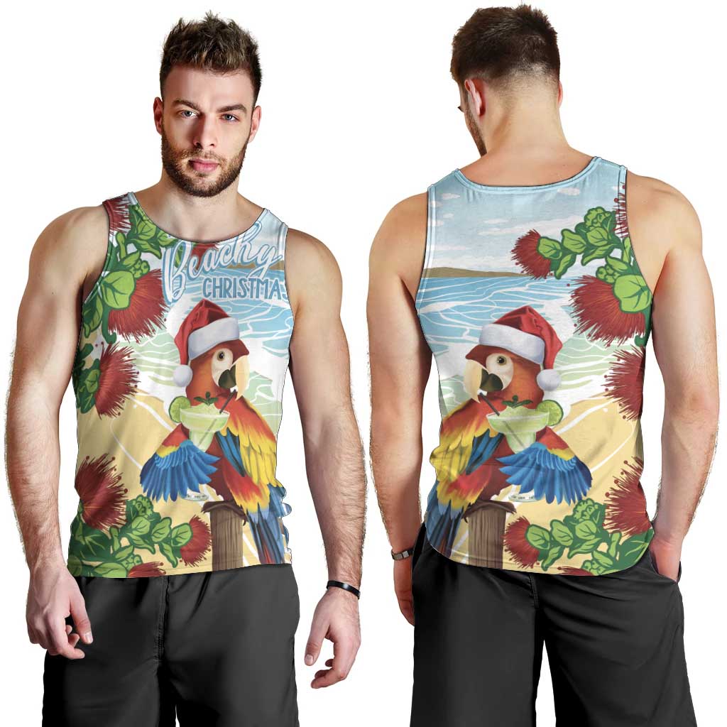 Have A Very Beach Christmas Men Tank Top Parrot By Lehua Flower LT7 - Polynesian Pride