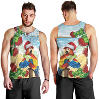 Have A Very Beach Christmas Men Tank Top Parrot By Lehua Flower LT7 - Polynesian Pride