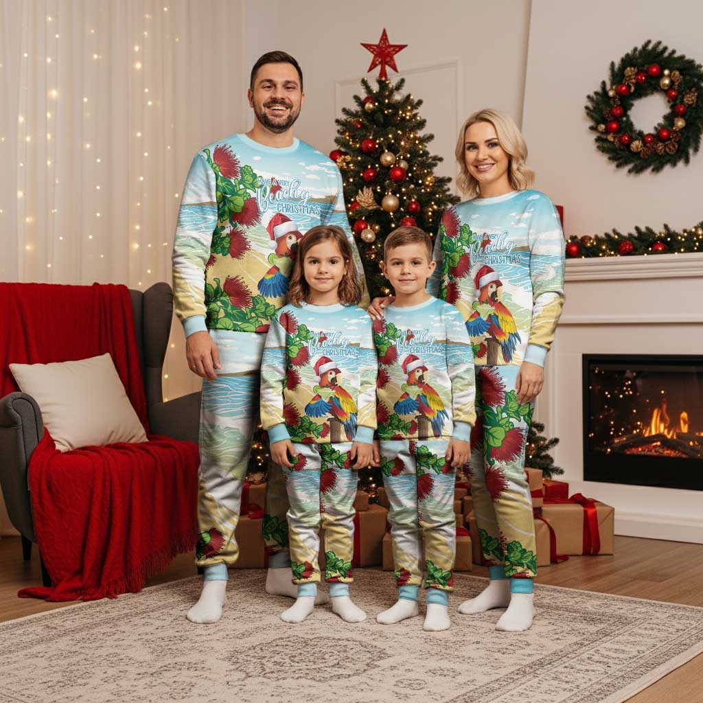 Have A Very Beach Christmas Pajama Set Parrot By Lehua Flower LT7 - Polynesian Pride