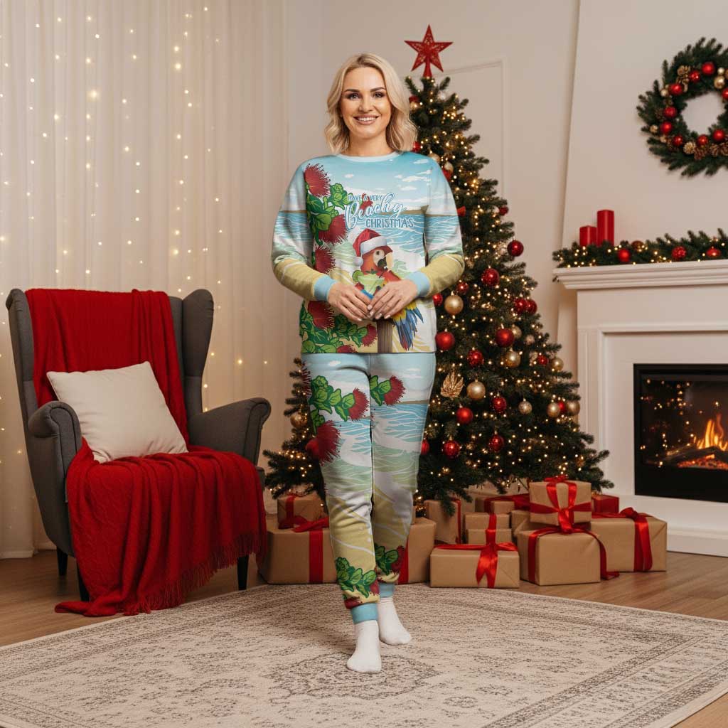 Have A Very Beach Christmas Pajama Set Parrot By Lehua Flower LT7 Women Art - Polynesian Pride