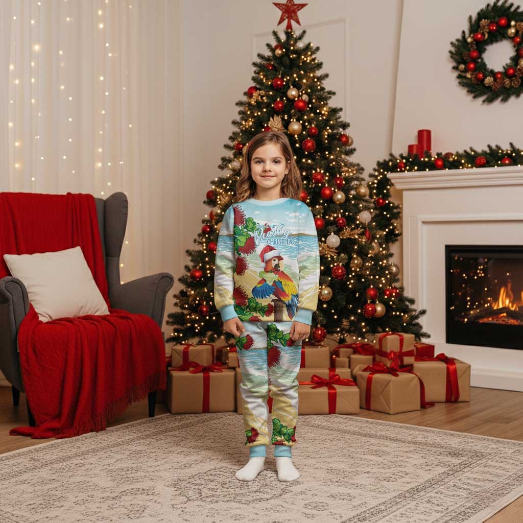 Have A Very Beach Christmas Pajama Set Parrot By Lehua Flower LT7 Kid Art - Polynesian Pride