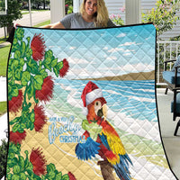 Have A Very Beach Christmas Quilt Parrot By Lehua Flower LT7 Art - Polynesian Pride