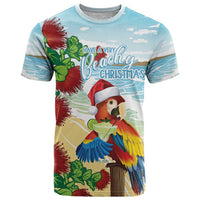 Have A Very Beach Christmas T Shirt Parrot By Lehua Flower LT7 Art - Polynesian Pride