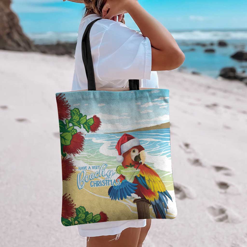 Have A Very Beach Christmas Tote Bag Parrot By Lehua Flower LT7 - Polynesian Pride
