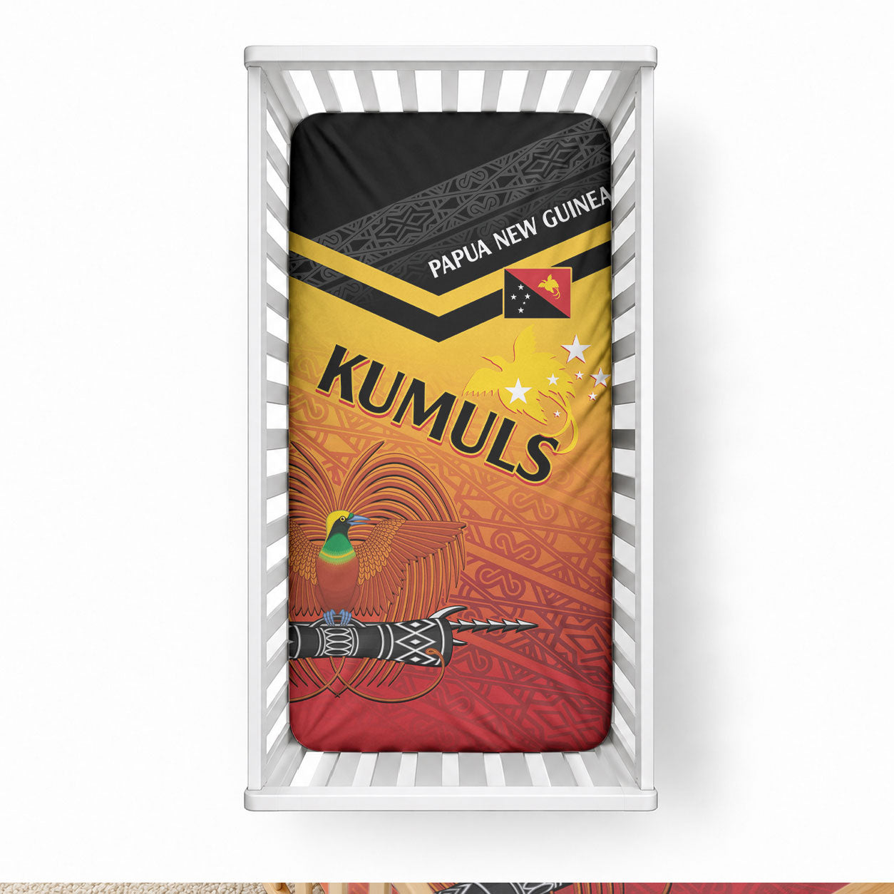 Papua New Guinea Rugby The Kumuls Baby Bed Cover Motuan Inspired Pattern LT7 28 × 52 in Multicolor - Polynesian Pride
