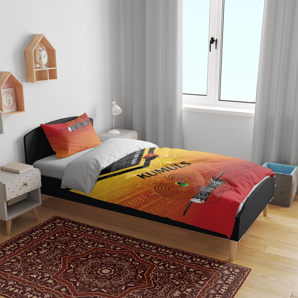 Papua New Guinea Rugby The Kumuls Bedding Set Motuan Inspired Pattern