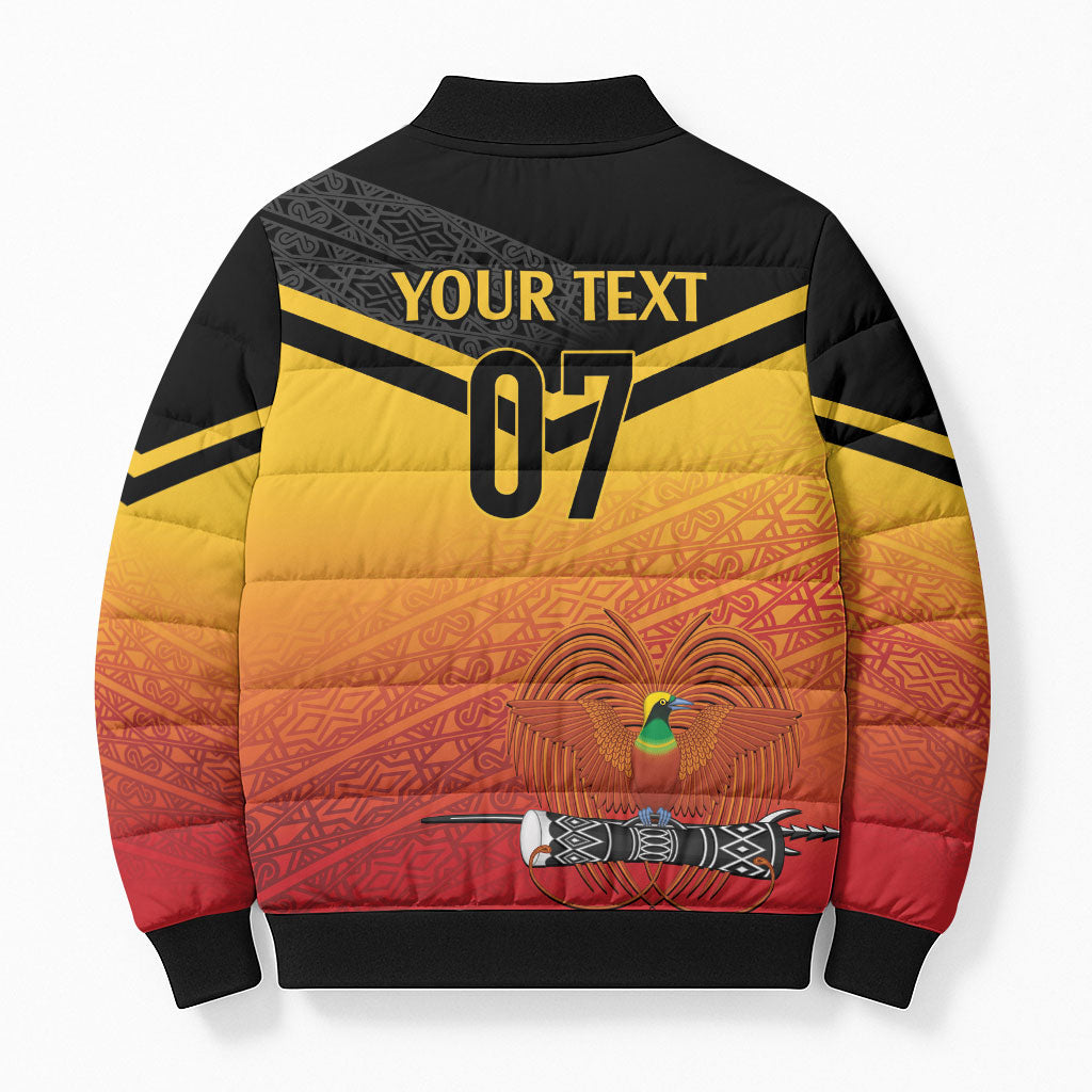 Papua New Guinea Custom Rugby The Kumuls Bomber Puffer Jacket Motuan Inspired Pattern