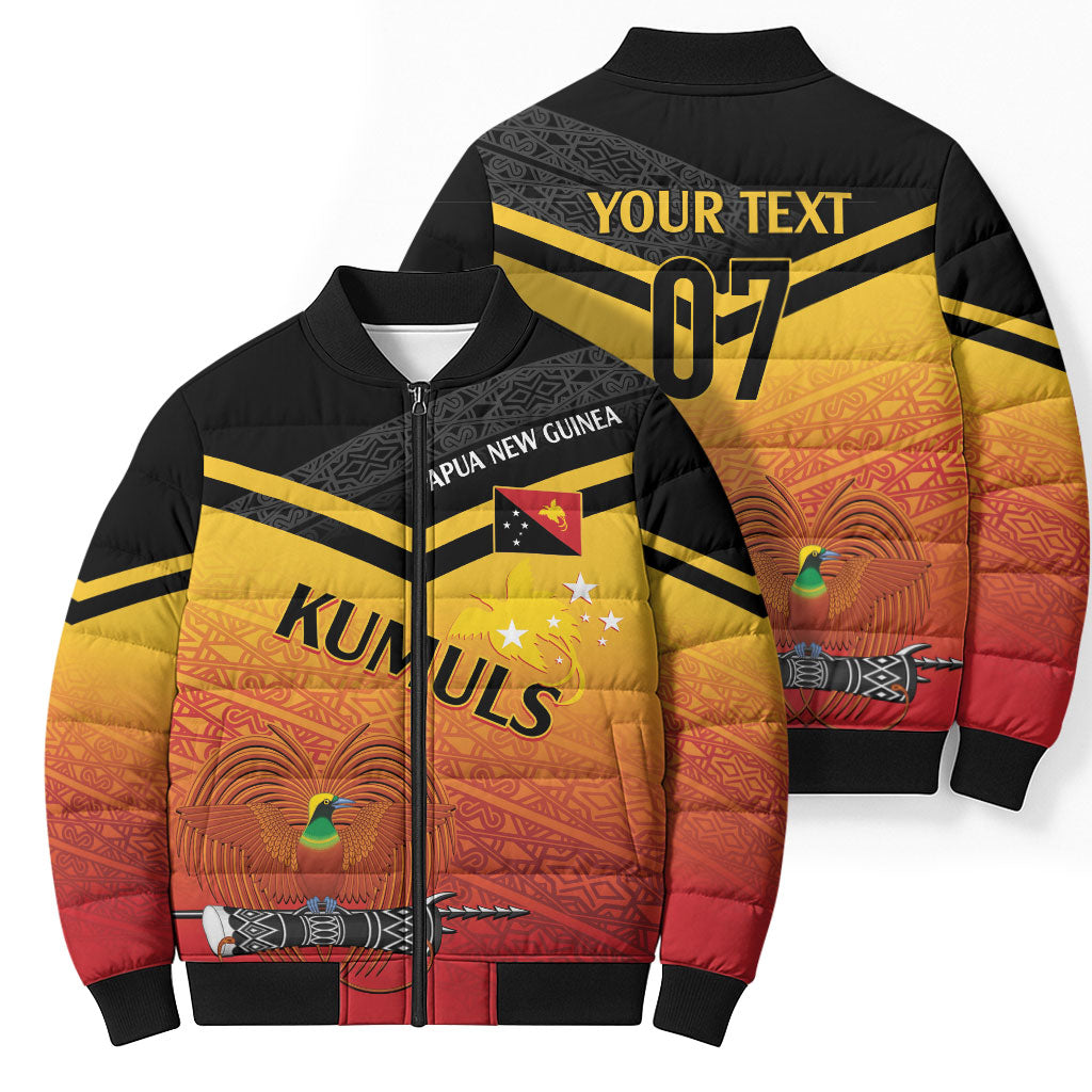 Papua New Guinea Custom Rugby The Kumuls Bomber Puffer Jacket Motuan Inspired Pattern