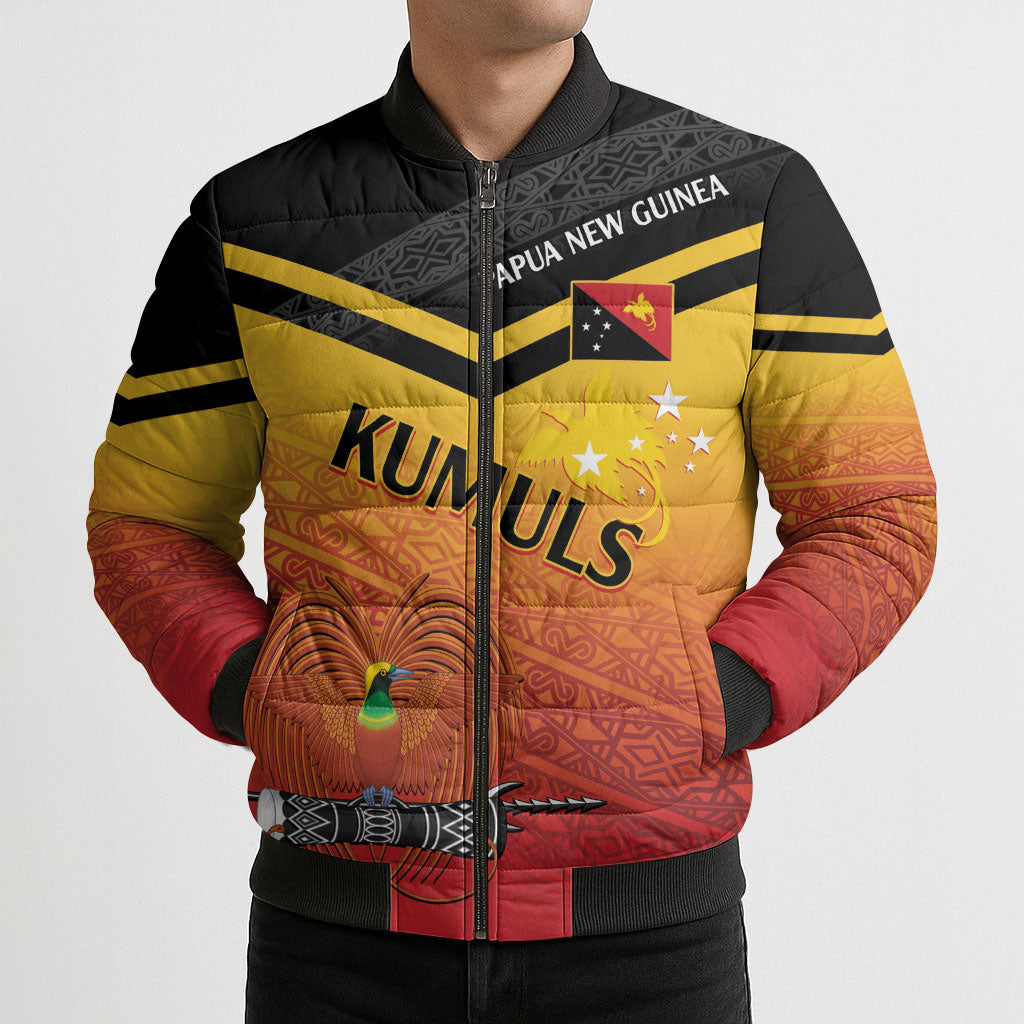 Papua New Guinea Custom Rugby The Kumuls Bomber Puffer Jacket Motuan Inspired Pattern