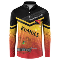 Papua New Guinea Custom Rugby The Kumuls Button Sweatshirt Motuan Inspired Pattern
