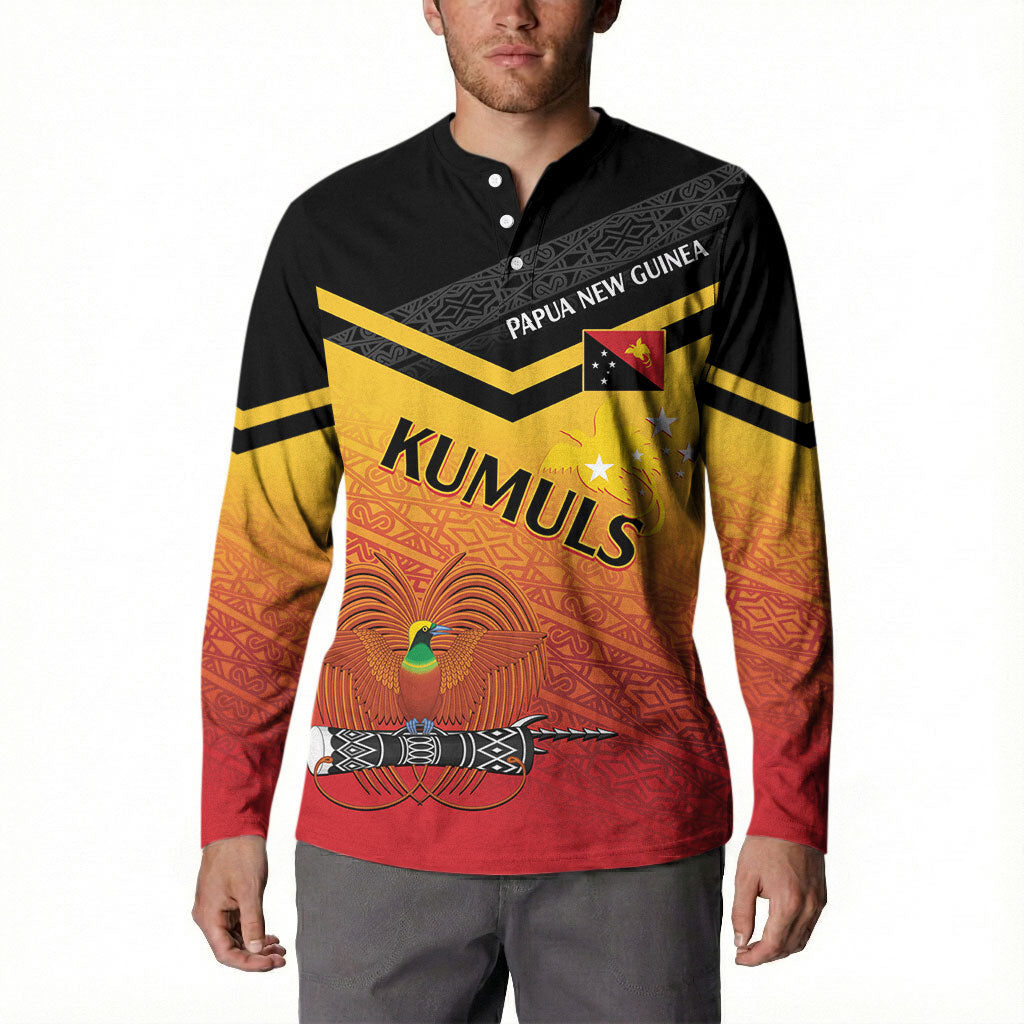 Papua New Guinea Custom Rugby The Kumuls Button Sweatshirt Motuan Inspired Pattern