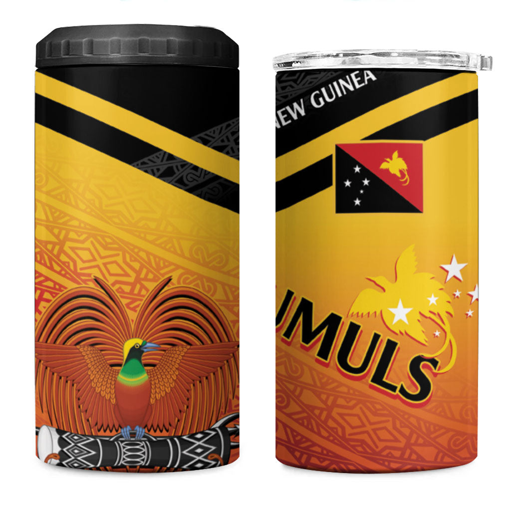 Papua New Guinea Rugby The Kumuls 4 in 1 Can Cooler Tumbler Motuan Inspired Pattern LT7 One Size: 16 oz Multicolor - Polynesian Pride