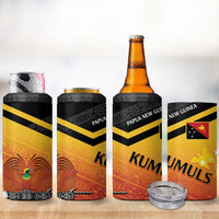 Papua New Guinea Rugby The Kumuls 4 in 1 Can Cooler Tumbler Motuan Inspired Pattern LT7 - Polynesian Pride