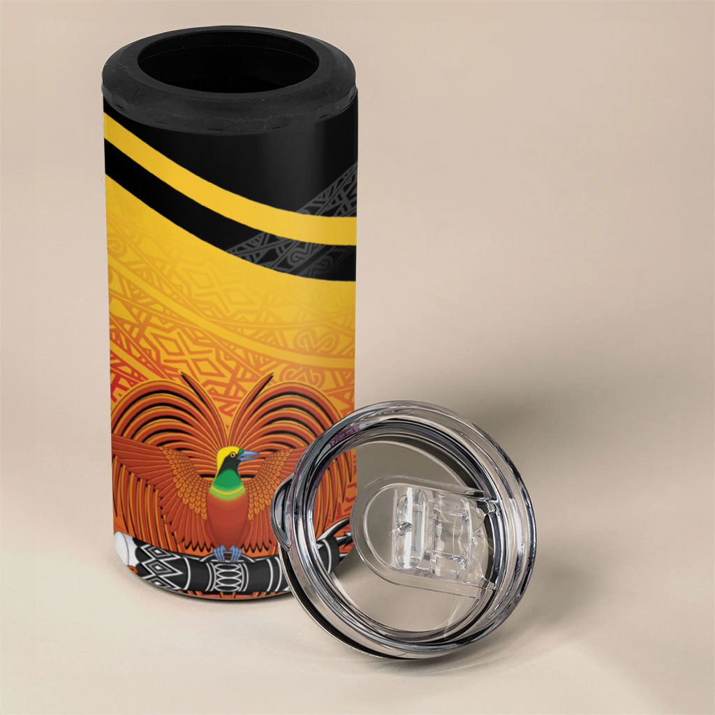 Papua New Guinea Rugby The Kumuls 4 in 1 Can Cooler Tumbler Motuan Inspired Pattern LT7 - Polynesian Pride