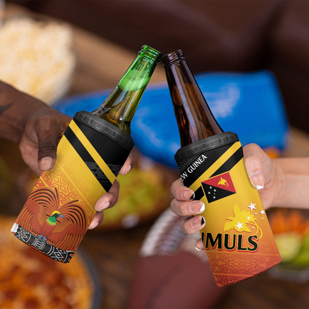 Papua New Guinea Rugby The Kumuls 4 in 1 Can Cooler Tumbler Motuan Inspired Pattern LT7 - Polynesian Pride