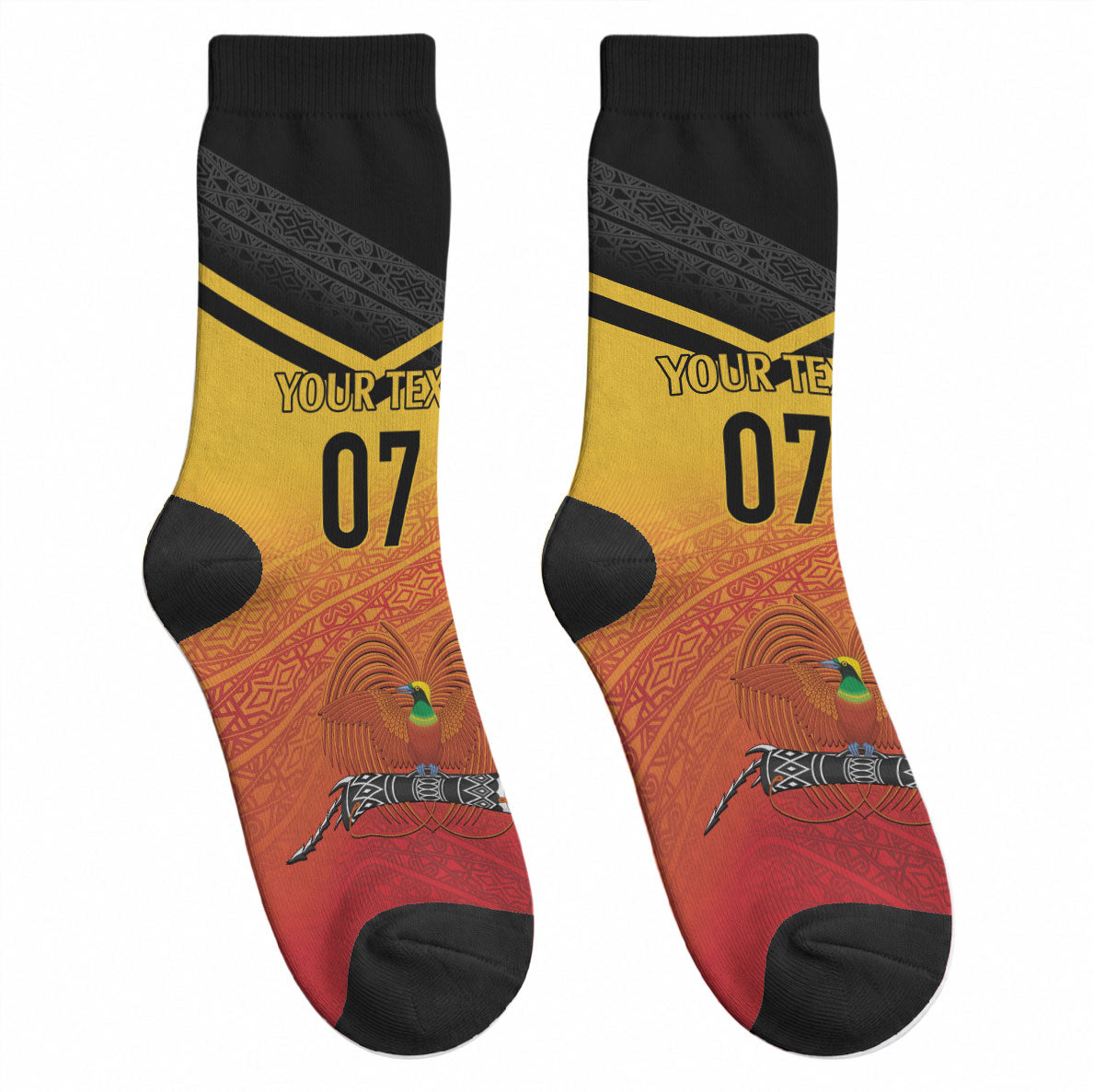 Papua New Guinea Custom Rugby The Kumuls Crew Socks Motuan Inspired Pattern
