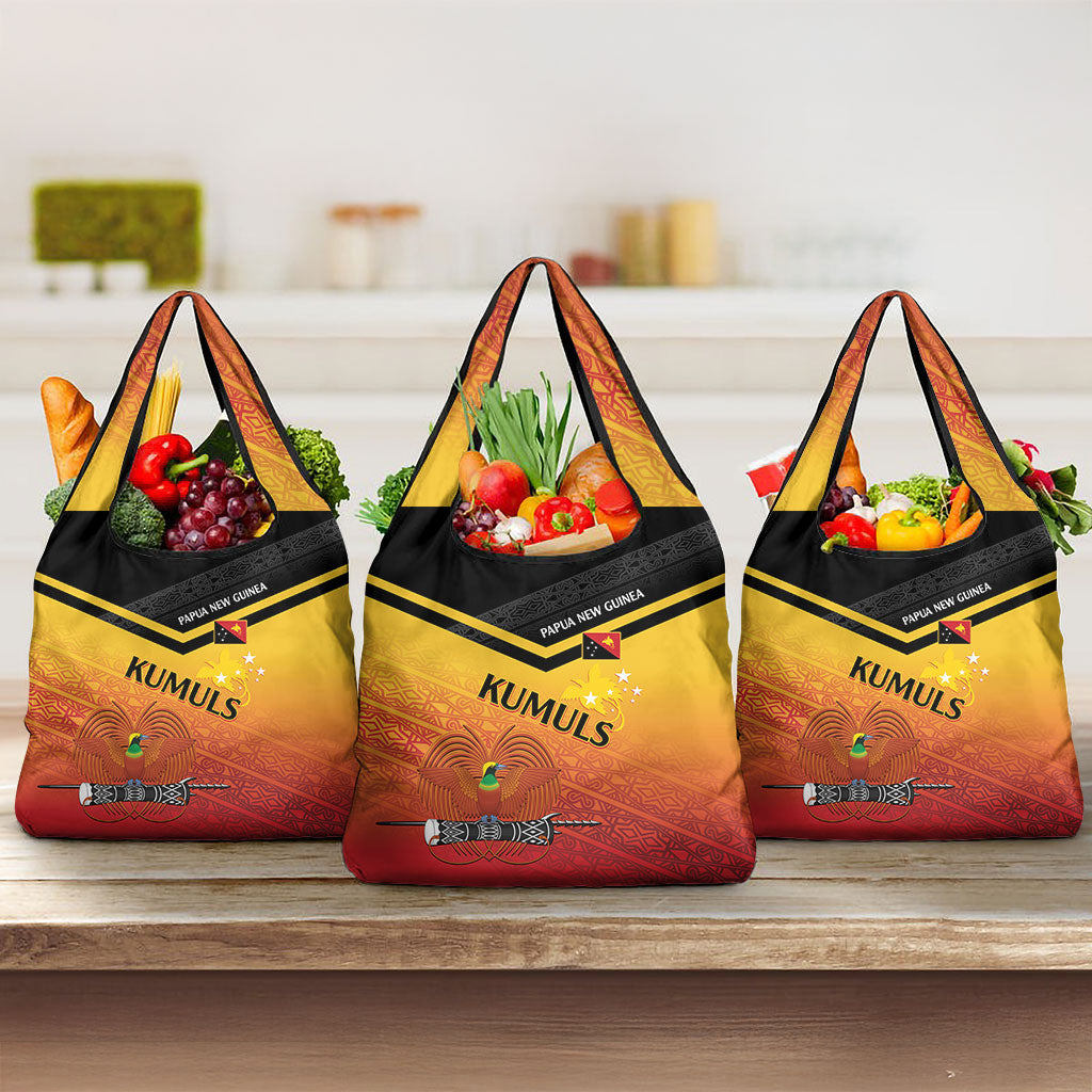 Papua New Guinea Rugby The Kumuls Grocery Bag Motuan Inspired Pattern