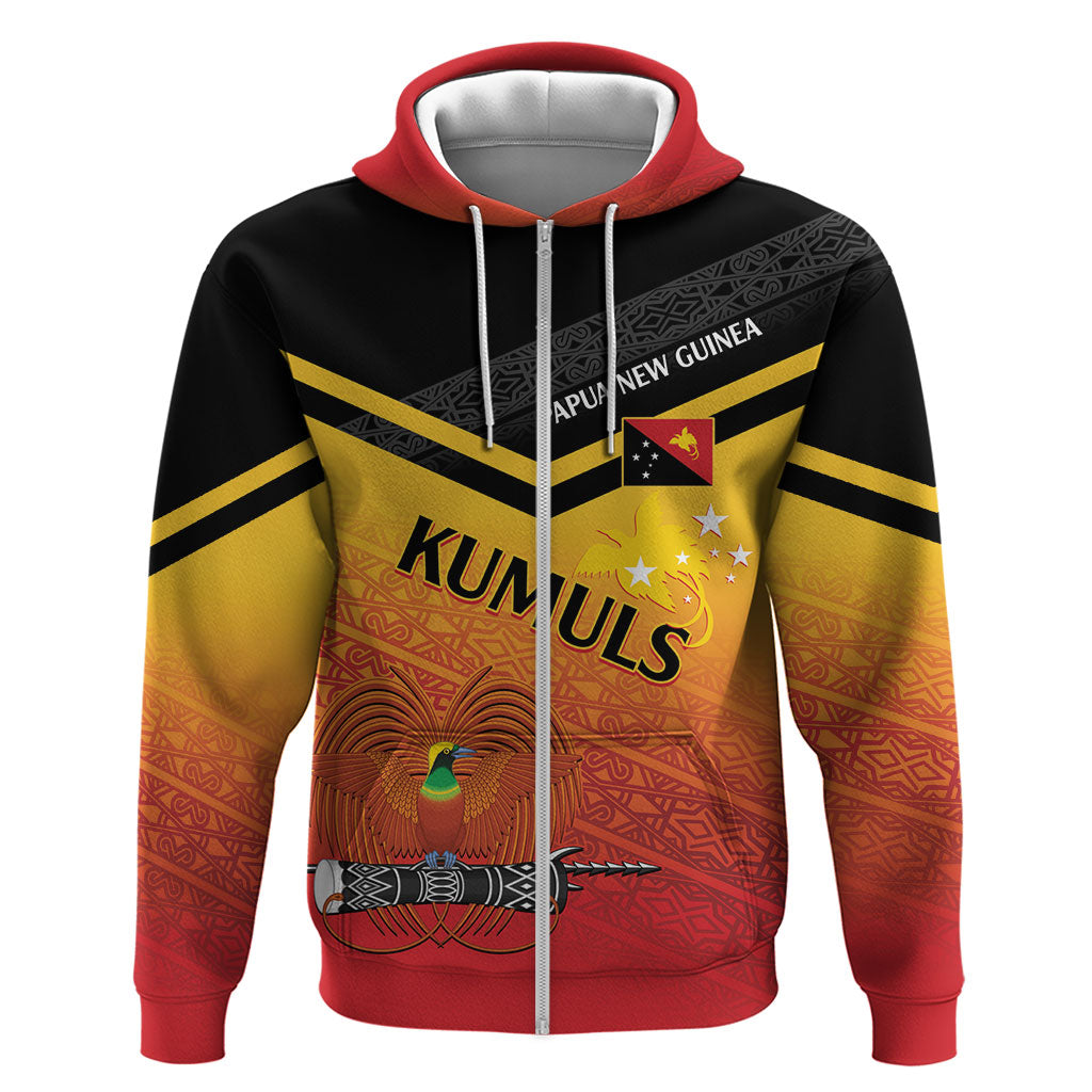 Papua New Guinea Custom Rugby The Kumuls Hoodie Motuan Inspired Pattern LT7 Zip Hoodie Multicolor - Polynesian Pride