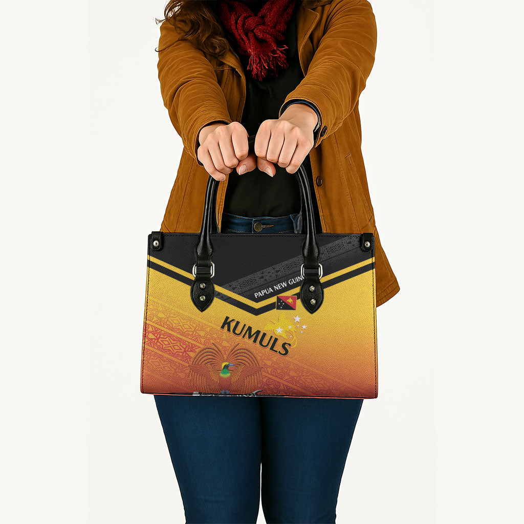 Papua New Guinea Rugby The Kumuls Leather Bag Motuan Inspired Pattern