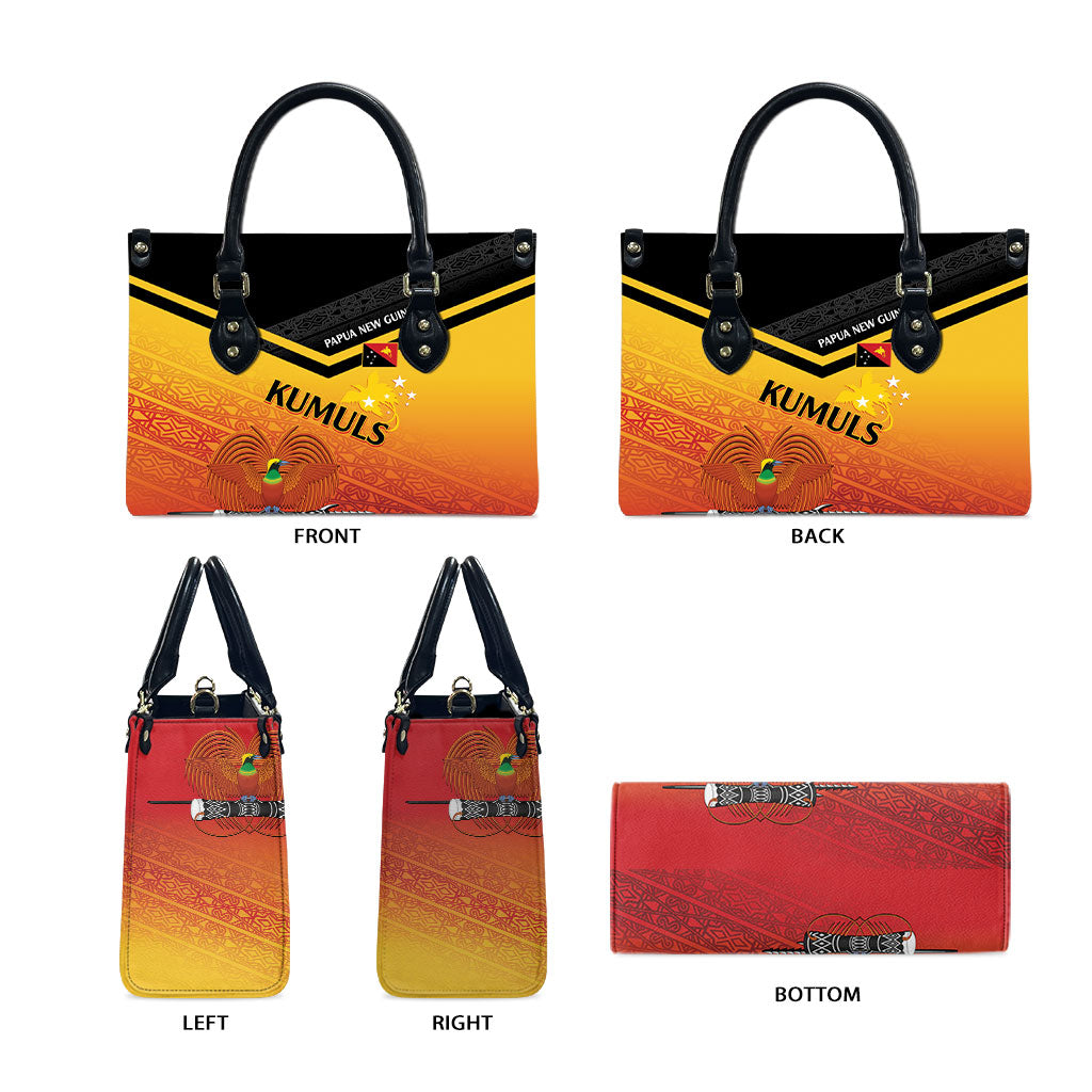 Papua New Guinea Rugby The Kumuls Leather Bag Motuan Inspired Pattern