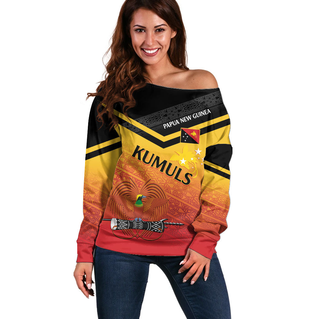 Papua New Guinea Custom Rugby The Kumuls Off Shoulder Sweater Motuan Inspired Pattern