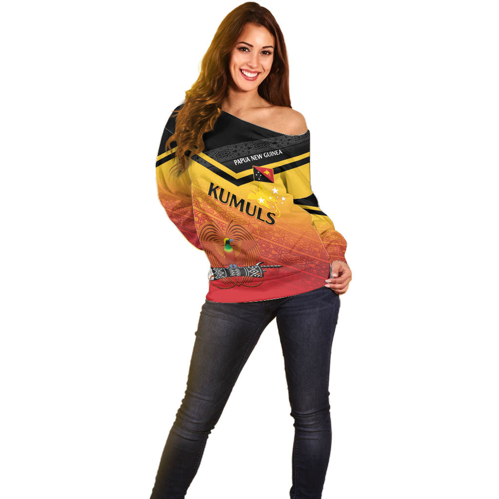 Papua New Guinea Custom Rugby The Kumuls Off Shoulder Sweater Motuan Inspired Pattern