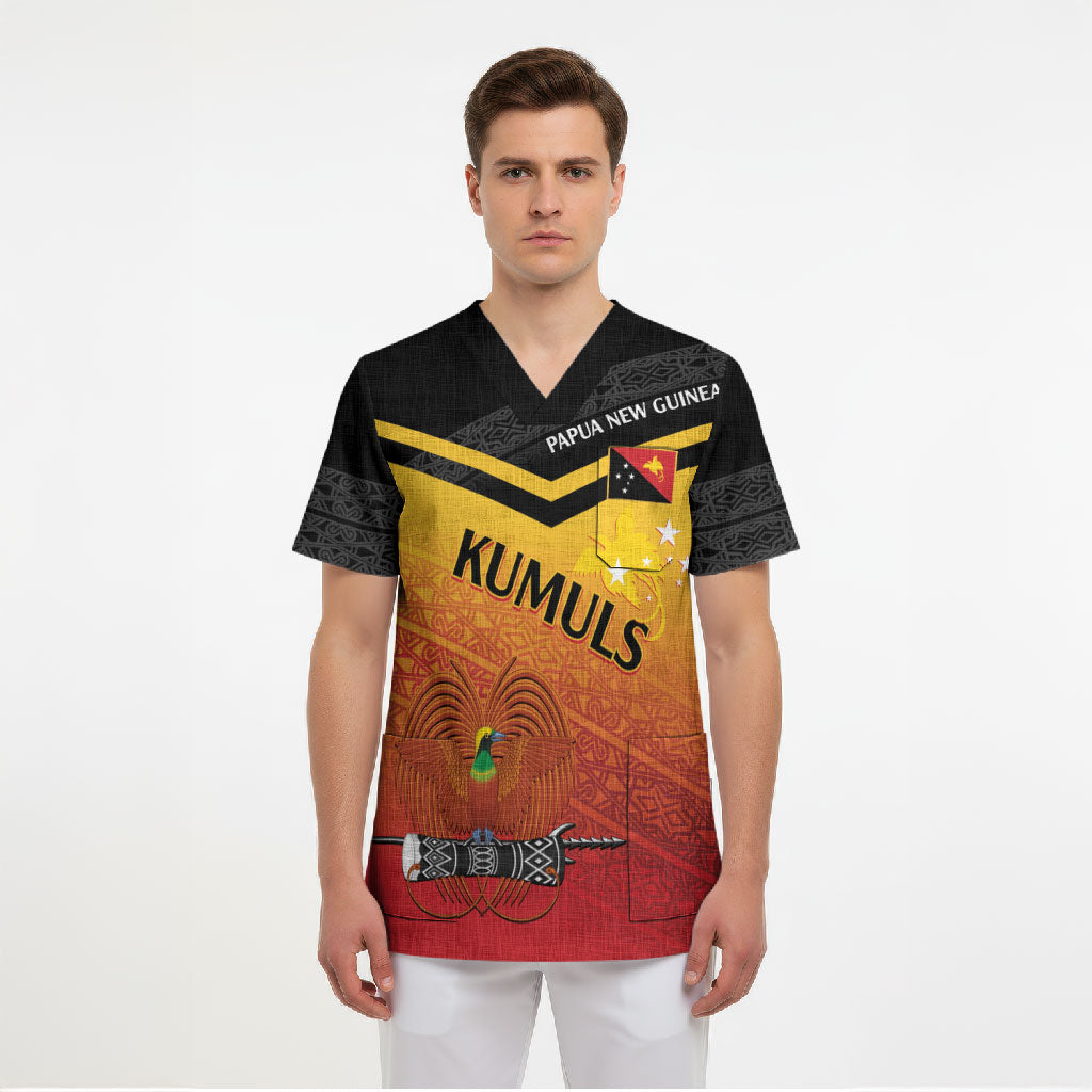 Papua New Guinea Custom Rugby The Kumuls Scrub Top Motuan Inspired Pattern