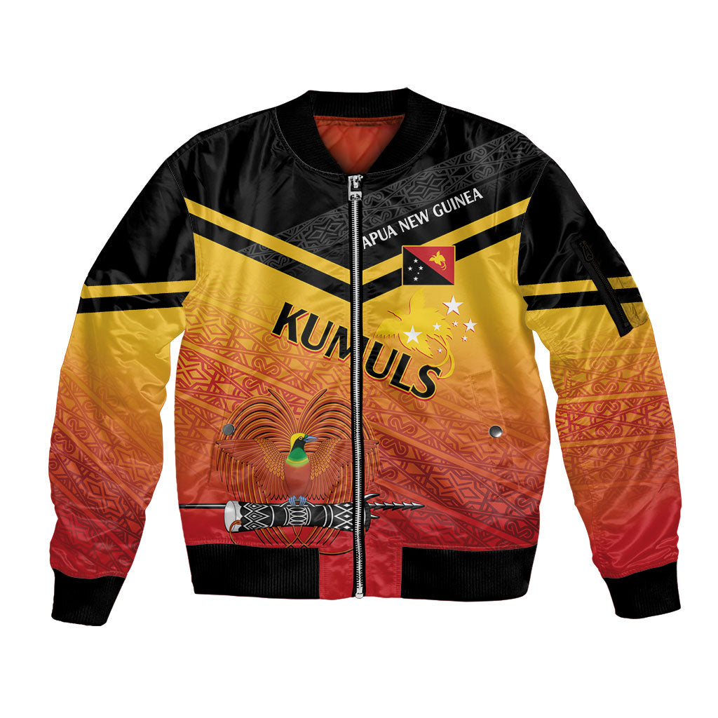 Papua New Guinea Custom Rugby The Kumuls Sleeve Zip Bomber Jacket Motuan Inspired Pattern