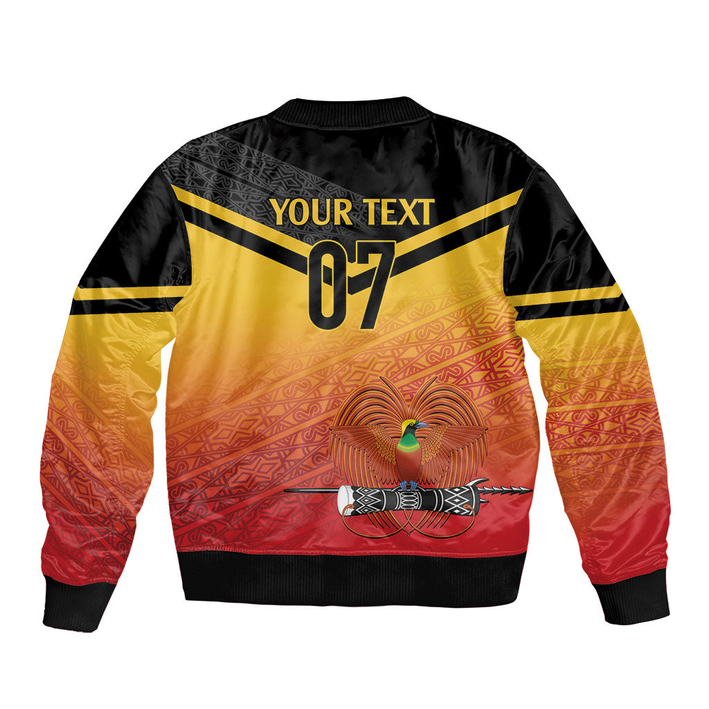 Papua New Guinea Custom Rugby The Kumuls Sleeve Zip Bomber Jacket Motuan Inspired Pattern