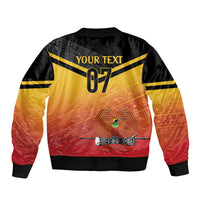 Papua New Guinea Custom Rugby The Kumuls Sleeve Zip Bomber Jacket Motuan Inspired Pattern