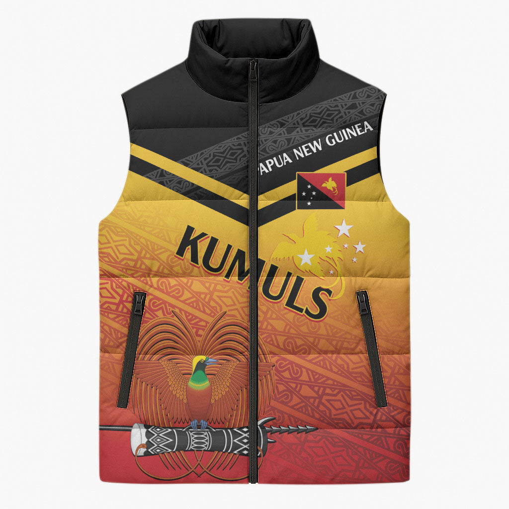 Papua New Guinea Custom Rugby The Kumuls Sleeveless Puffer Jacket Motuan Inspired Pattern