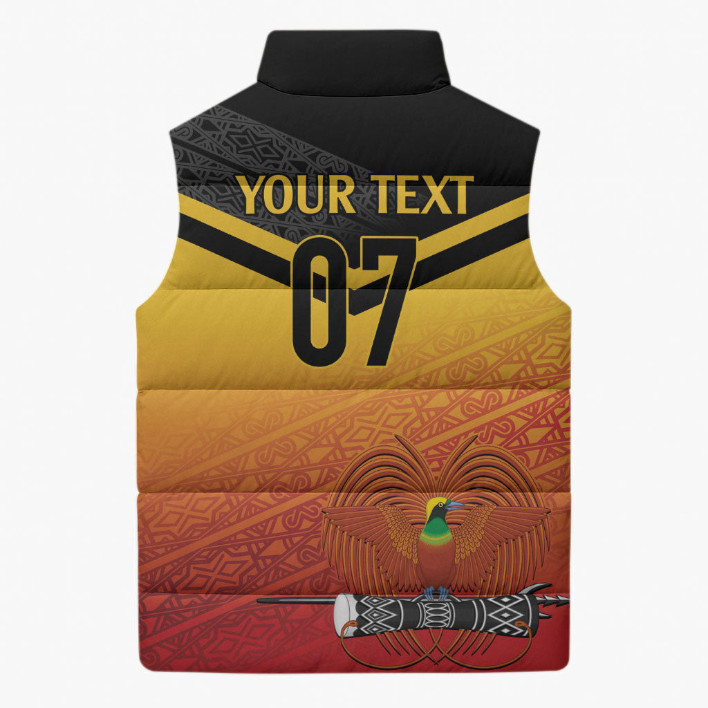 Papua New Guinea Custom Rugby The Kumuls Sleeveless Puffer Jacket Motuan Inspired Pattern
