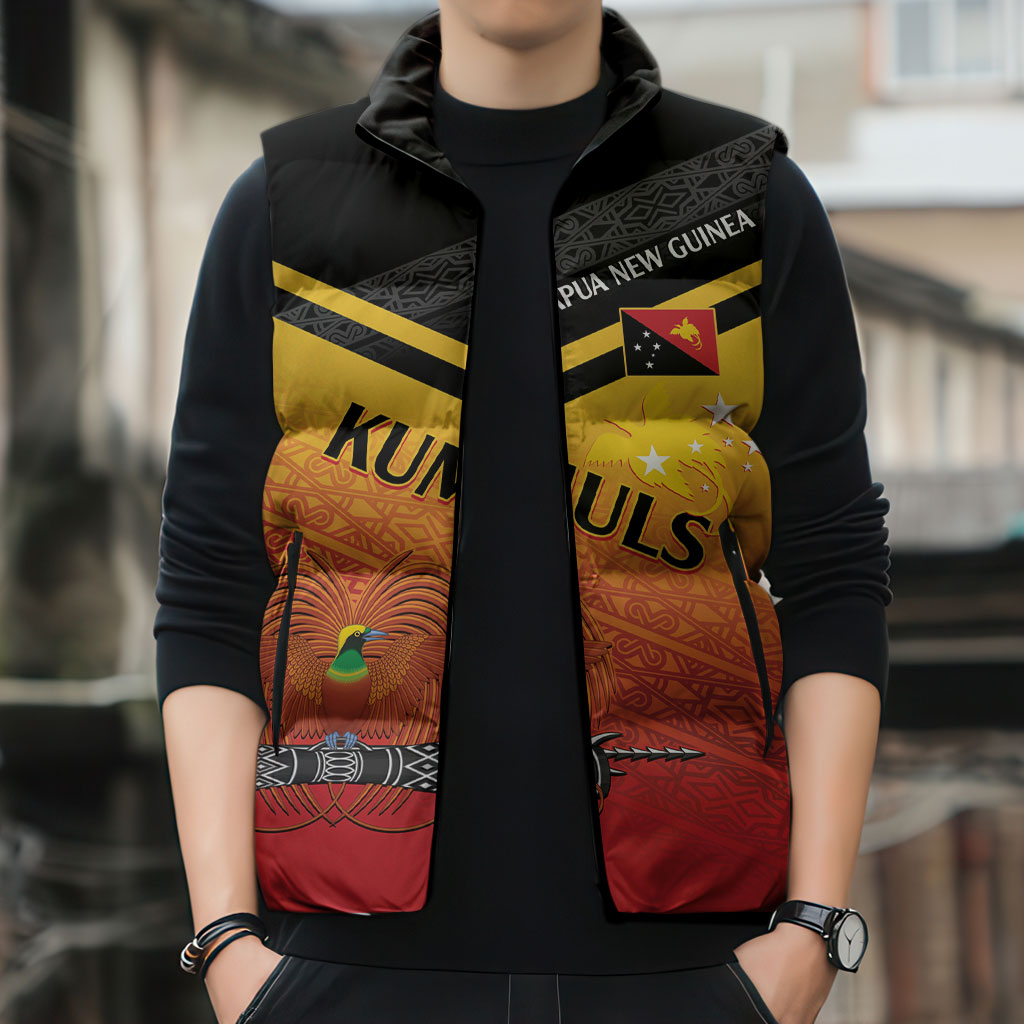 Papua New Guinea Custom Rugby The Kumuls Sleeveless Puffer Jacket Motuan Inspired Pattern