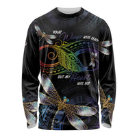 Personalised Polynesian Memorial Long Sleeve Shirt Your Wings Were Ready But My Heart Was Not LT7 Unisex Black - Polynesian Pride