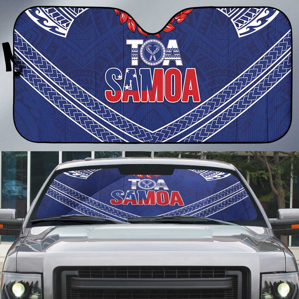 Toa Samoa Rugby Auto Sun Shade Ulafala Mix Nifo'oti LT7 Blue - Polynesian Pride