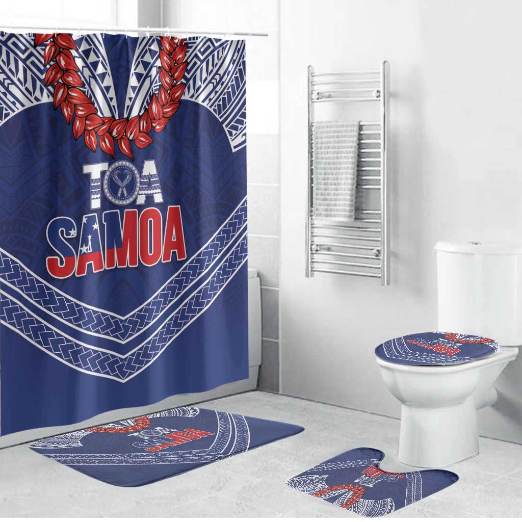 Toa Samoa Rugby Bathroom Set Ulafala Mix Nifo'oti LT7 Bathroom Set (4 pcs) Blue - Polynesian Pride