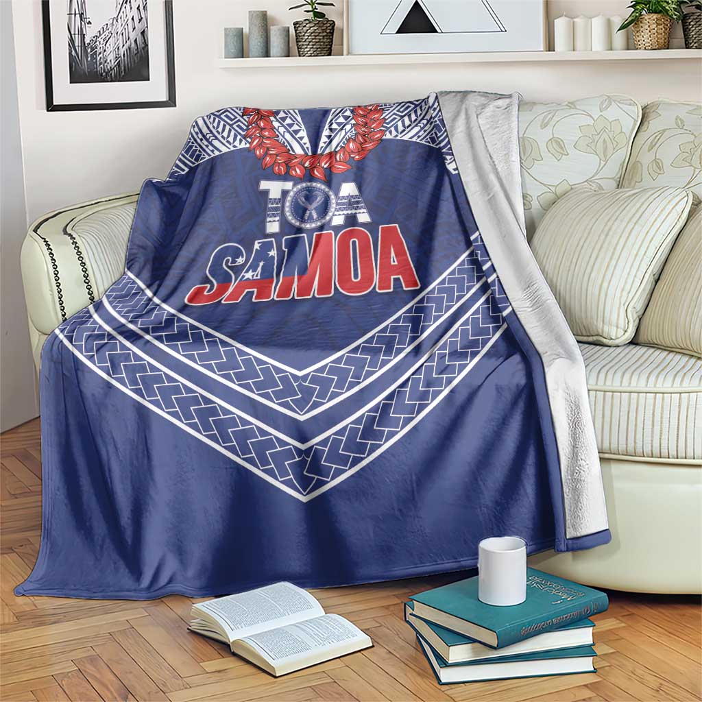 Toa Samoa Rugby Blanket Ulafala Mix Nifo'oti LT7 Blue - Polynesian Pride
