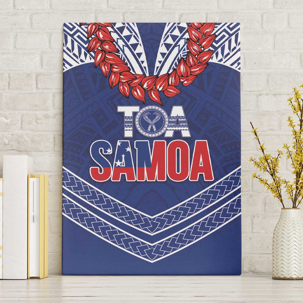 Toa Samoa Rugby Canvas Wall Art Ulafala Mix Nifo'oti LT7 Without Frame Blue - Polynesian Pride